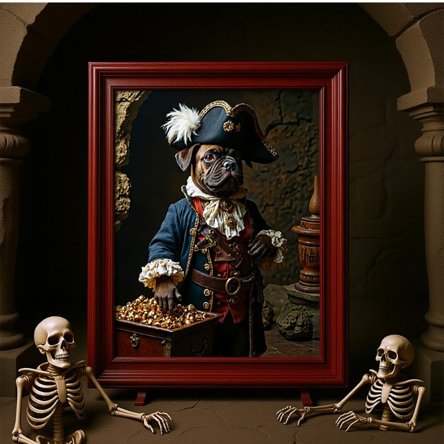 Tan Brown French Bulldog Pirate Captain Poster (Creator Uploaded)