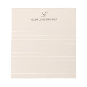 Tan & Brown Monogram Lined Notepad