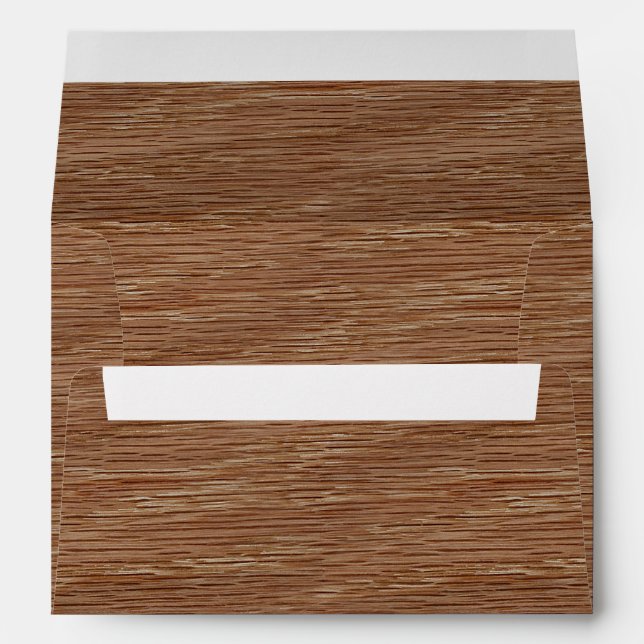 Tan Brown Natural Oak Wood Grain Look Envelope (Back (Bottom))