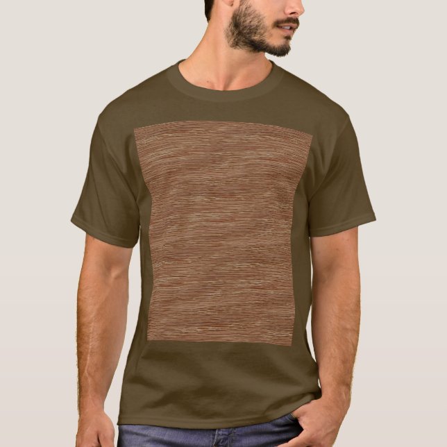 Tan Brown Natural Oak Wood Grain Look T-Shirt (Front)