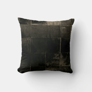 Tan Brown Patchwork Cowhide Print Cushion