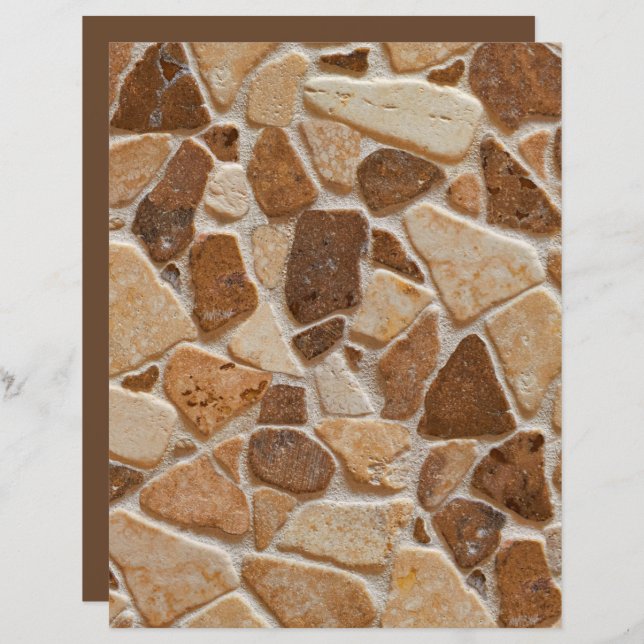 Tan Brown Pebble Stones Texture Scrapbook Paper (Front/Back)