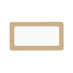 Tan brown solid colour border blank label