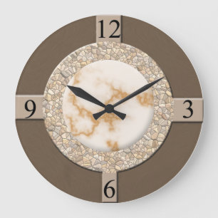 Tan/Brown/Stone Large Clock