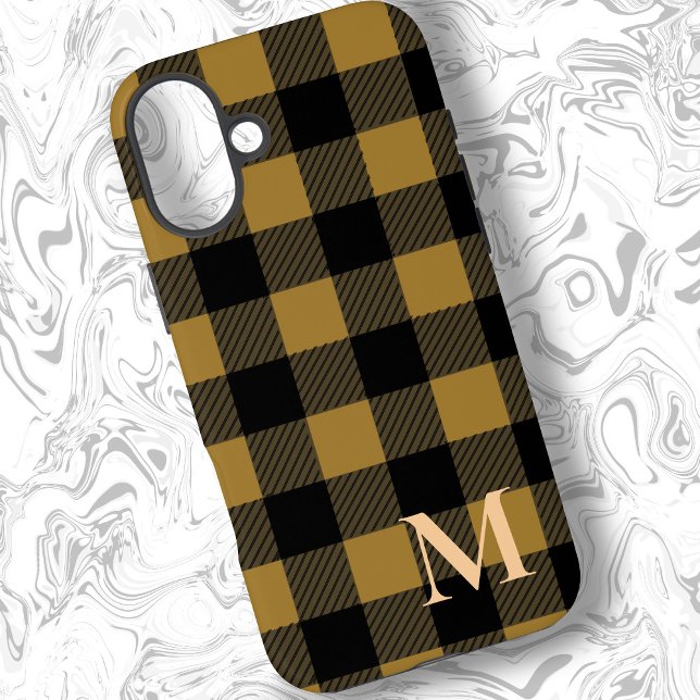 Tan Buffalo Plaid Check iPhone Case (Creator Uploaded)