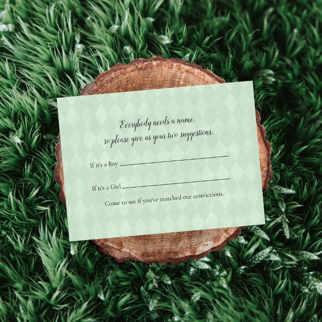 Tan Bunny Name Suggestion Baby Shower Game Enclosure Card (Creator Uploaded)