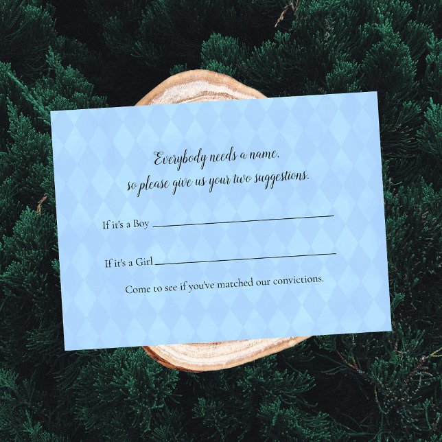 Tan Bunny Name Suggestion Baby Shower Game Enclosure Card (Creator Uploaded)