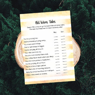 Tan Bunny Yellow Old Wives Tales Game Card