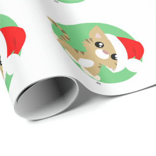 Tan Christmas Kitty Wrapping Paper