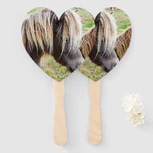 Tan Coloured Shetland Pony, Hand Fan