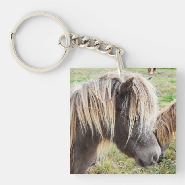 Tan Coloured Shetland Pony, Key Ring (Front)