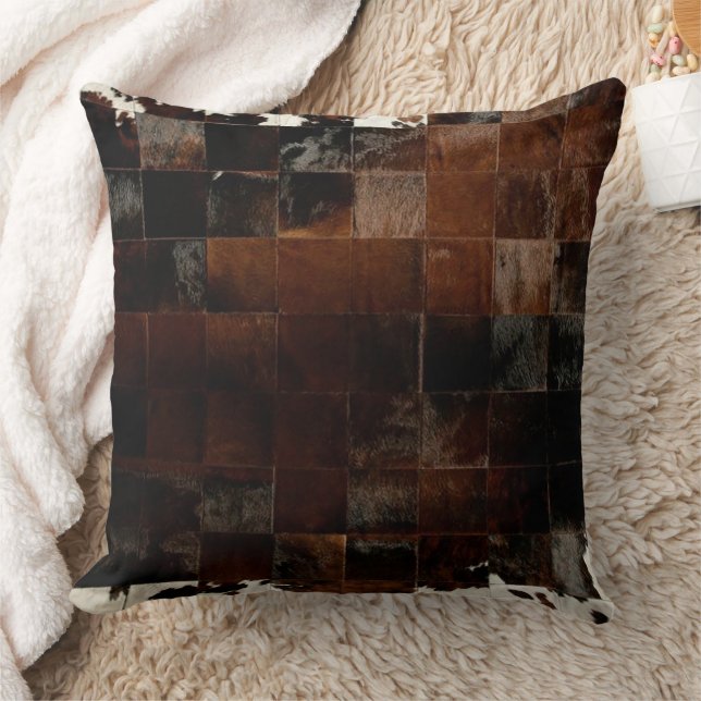 Tan Cowhide Print Cushion (Blanket)