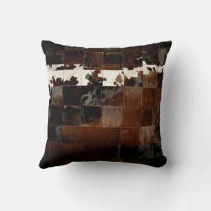 Tan Cowhide Print Cushion