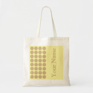 Tan Cream Neutral Dots with name text Tote Bag