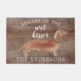 Tan Dachshund Dog Personalised Door Mat