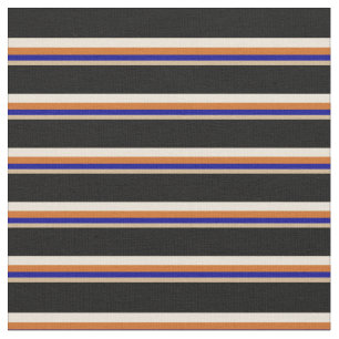 Tan, Dark Blue, Chocolate, Bisque, and Black Fabric