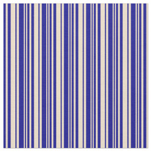 Tan & Dark Blue Striped/Lined Pattern Fabric