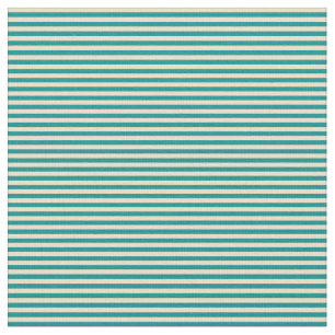 Tan & Dark Cyan Lines Pattern Fabric