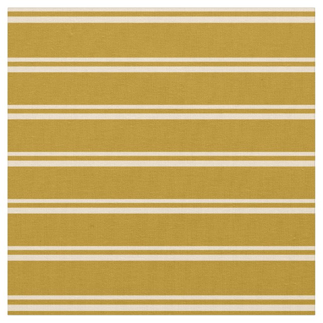 Tan & Dark Goldenrod Coloured Pattern of Stripes Fabric (Close Up)