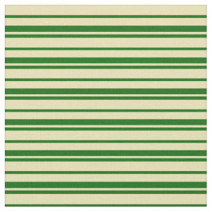 Tan & Dark Green Coloured Striped/Lined Pattern Fabric