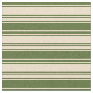 Tan & Dark Olive Green Coloured Lined Pattern Fabric