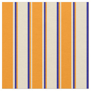 Tan, Dark Orange, and Dark Blue Coloured Pattern Fabric
