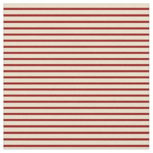 Tan & Dark Red Lines Fabric