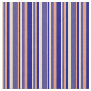 Tan, Dark Slate Blue, Dark Salmon & Dark Blue Fabric