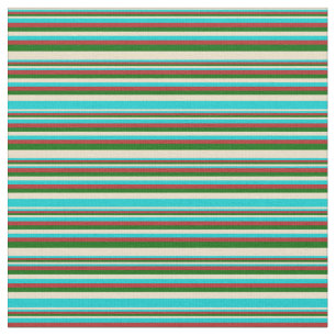 Tan, Dark Turquoise, Red, and Dark Green Coloured Fabric