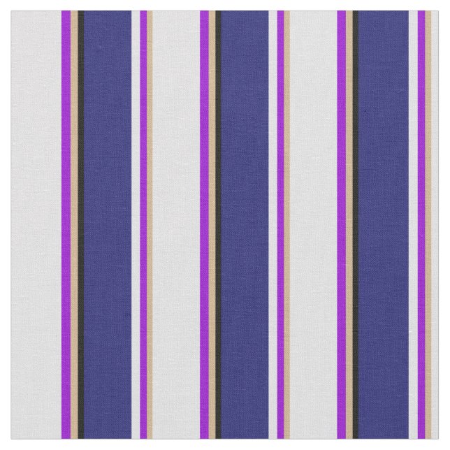 Tan, Dark Violet, Lavender, Midnight Blue & Black Fabric (Close Up)