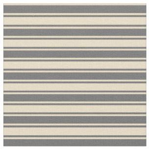 Tan & Dim Grey Coloured Stripes Fabric