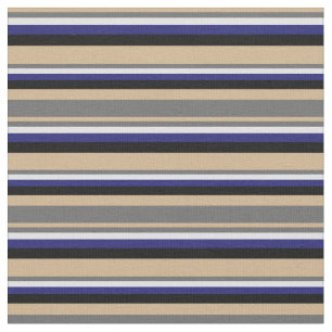 Tan, Dim Grey, Lavender, Midnight Blue & Black Fabric