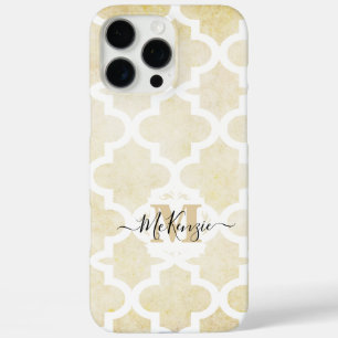 Tan Distressed Moroccan Tile Personalised iPhone iPhone 16 Pro Max Case