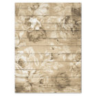 Tan Distressed Rustic Roses on Wood Decoupage