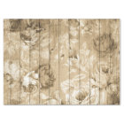 Tan Distressed Rustic Roses on Wood Decoupage