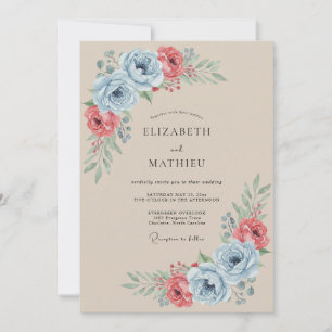 Tan Dreamy Vintage Wedding Invitation