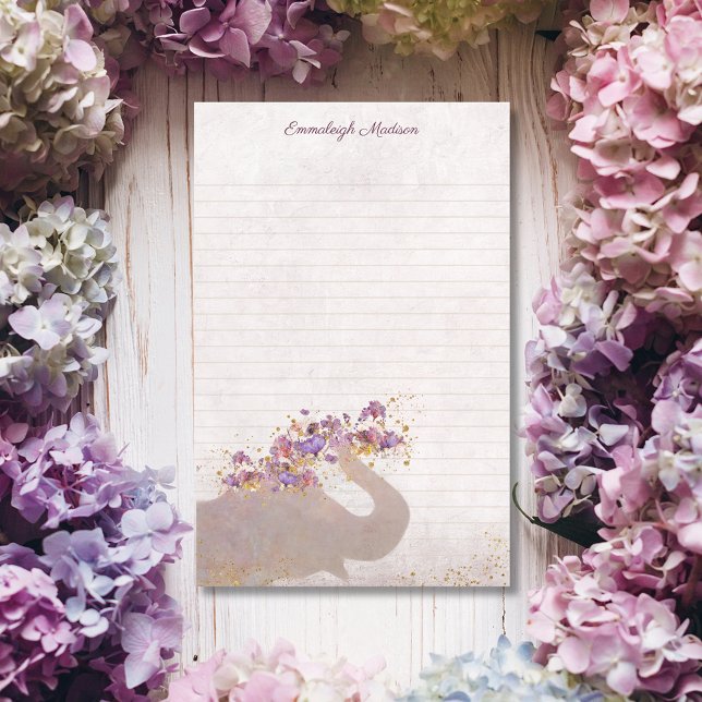 Tan Elephant Dreamy Boho Chic Monogram Stationery (Creator Uploaded)