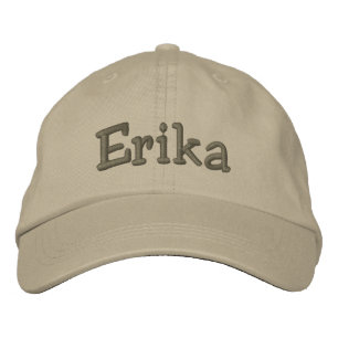 Tan Embroidered Custom Baseball Hat - Editable