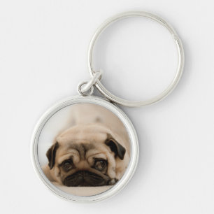 Tan Female Pug Key Ring