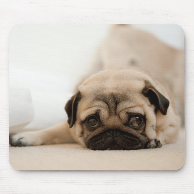 Tan Female Pug Mouse Pad (Front)