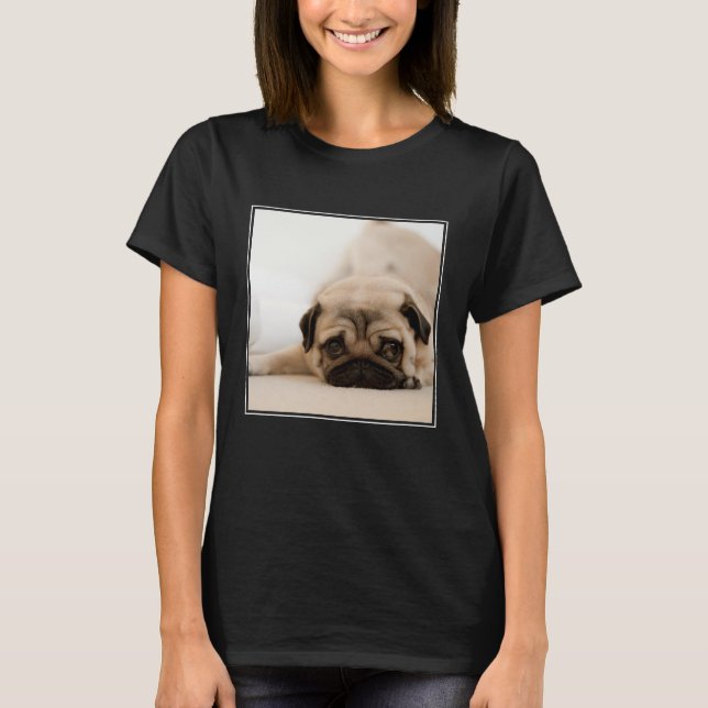 Tan Female Pug T-Shirt (Front)
