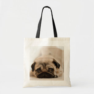 Tan Female Pug Tote Bag