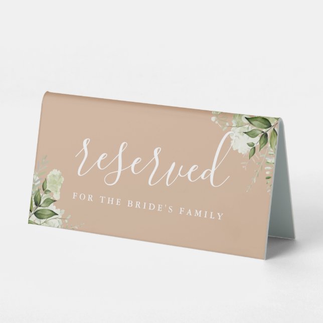 Tan Floral Greenery Wedding Reserved (Front)