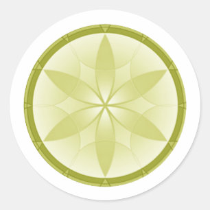 Tan Flower Crop Classic Round Sticker