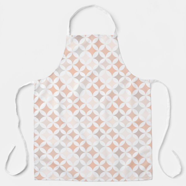 Tan Geometric Diamond Circles  Apron (Front)