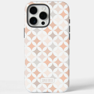 Tan Geometric Diamond Circles  iPhone 16 Pro Max Case