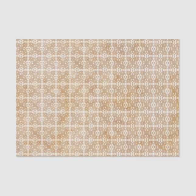 Tan Geometric Pattern Tissue Paper (Front)