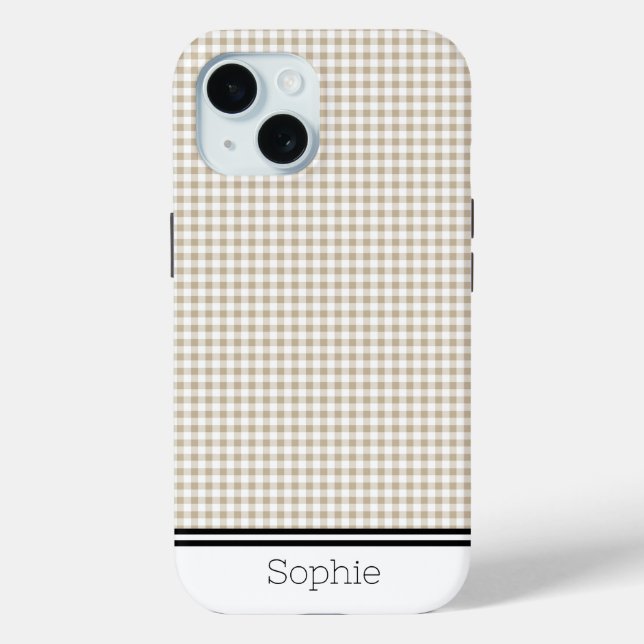Tan Gingham Custom Samsung Case-Mate iPhone Case (Back)