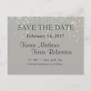 Tan Glitter Stars Announcement Postcard