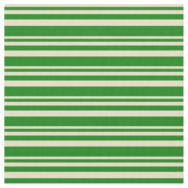 Tan & Green Coloured Lines Fabric (Close Up)